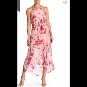 Lush Nova Floral High/Low Flounce Hem Dress